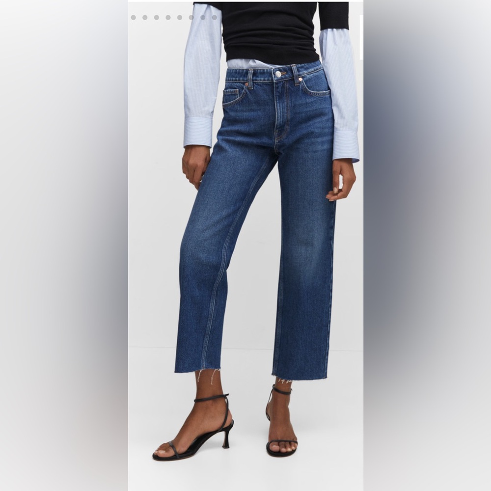 Mango, Straight-fit cropped jeans